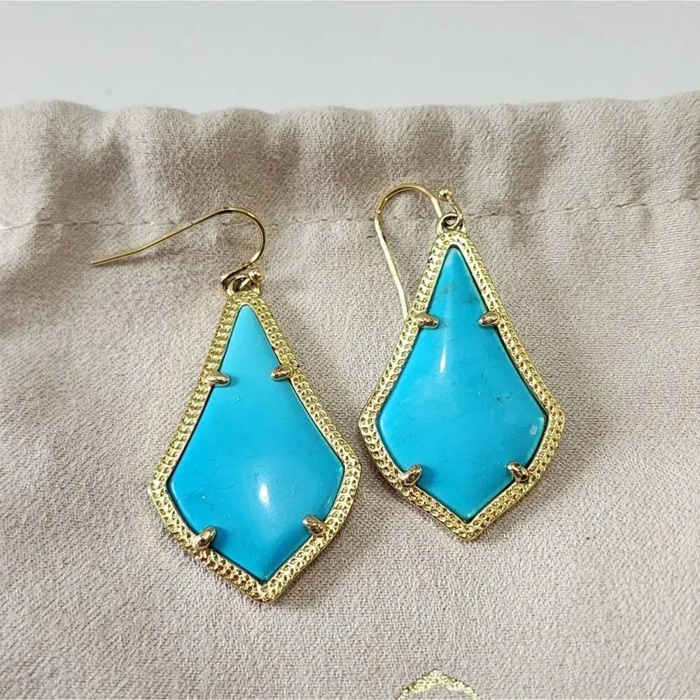 Kendra scott‎ Turquoise and Gold Alex Earrings